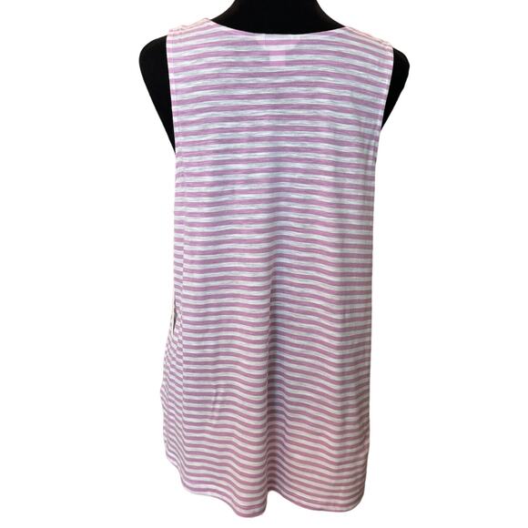 New ~ CASLON ~Women's Scoop Neck Striped Modal Tank Top Size L - Picture 2 of 5